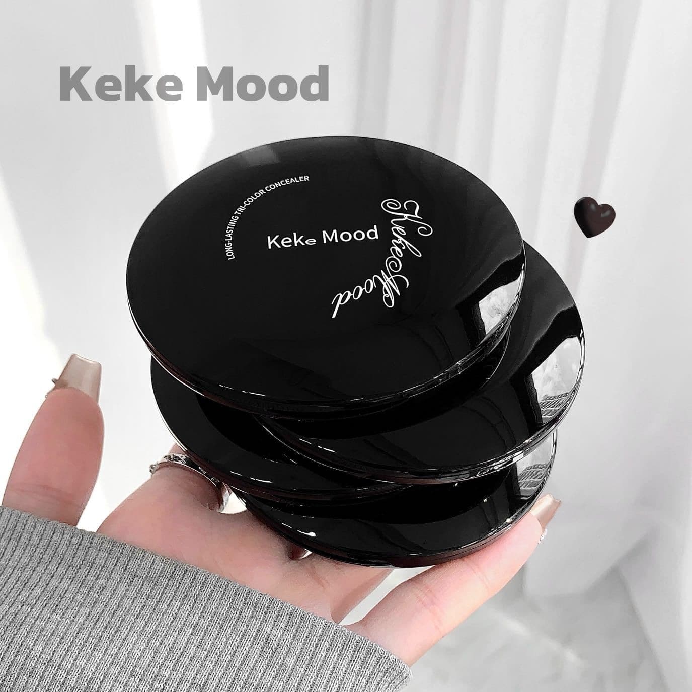 KEKEMOOD long-lasting three-color concealer, non-stuck, natural concealer for dark circles, covers spots and acne marks