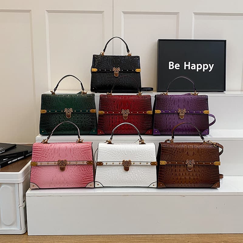 Women's Crossbody Handbags 2026 New Style European and American Retro Crocodile Texture Large Capacity Ladies Tote Bag