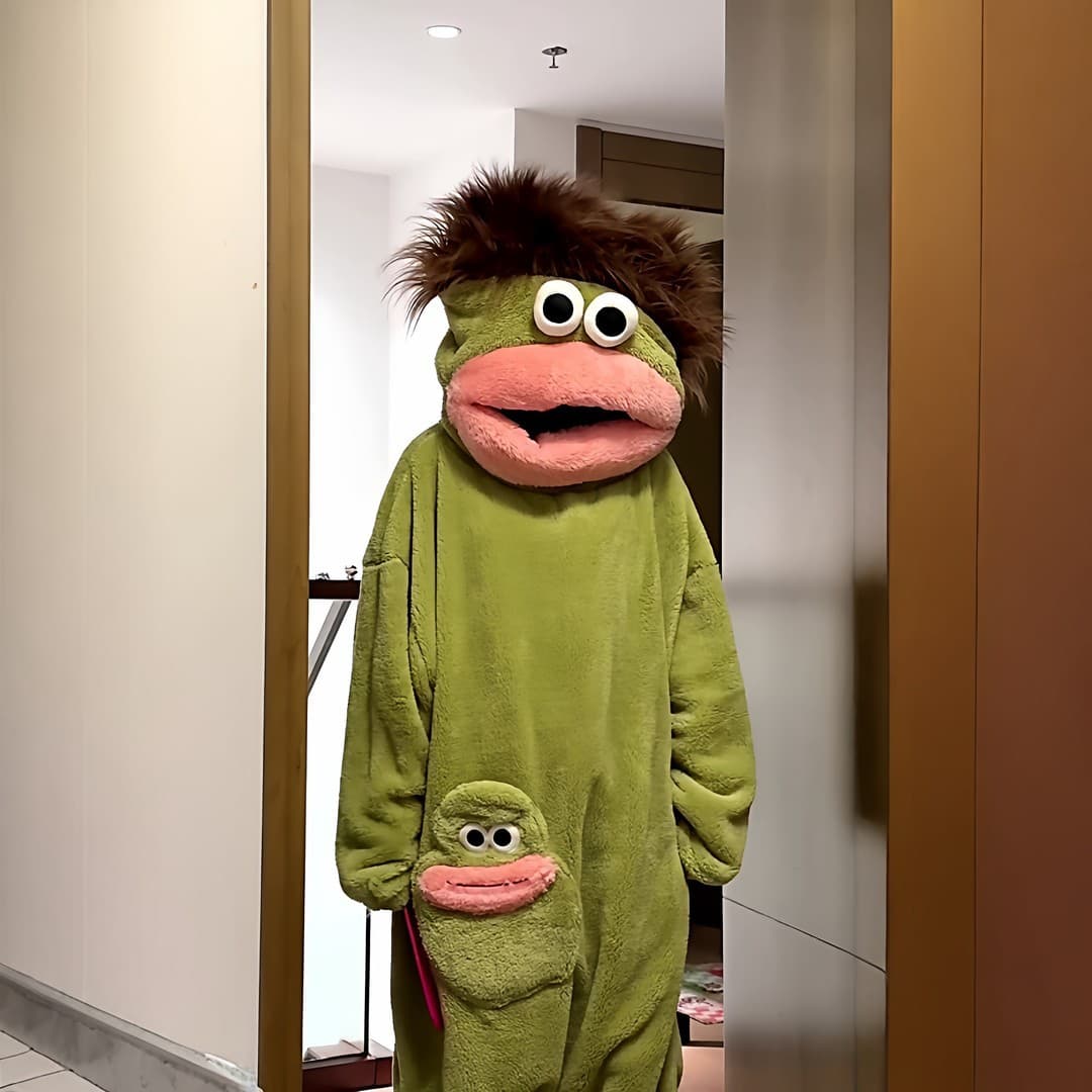 Cartoon Big Mouth Monster Funny Matching Couple Pajamas Winter Thick Coral Fleece Homewear with Comb