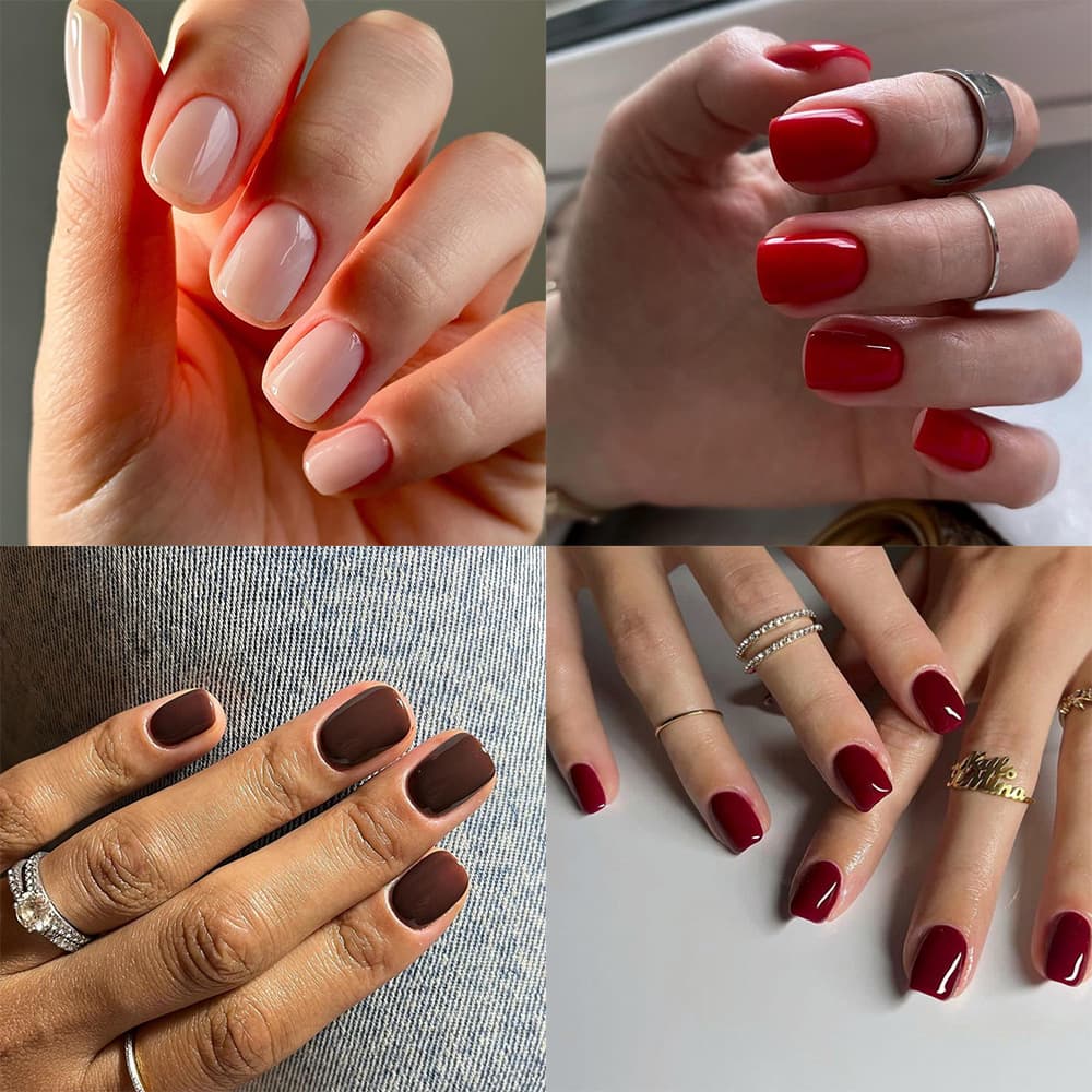 Classic Solid Color Short Press-On Nails, Fake Nails, Nail Art Stickers, Hot Selling Finished Nails for Wholesale in Europe and America Cross-Border