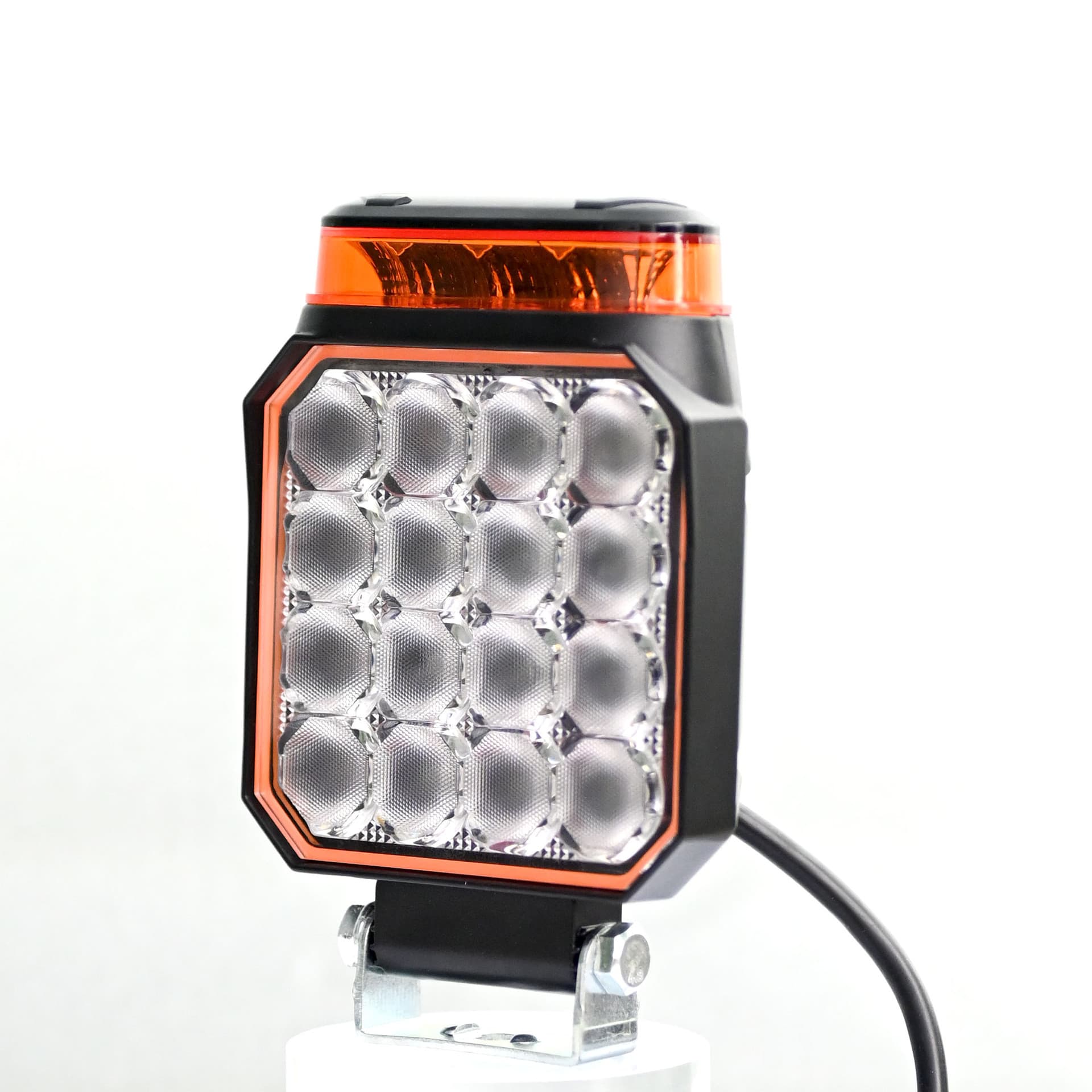New 16LED Work Light Yellow Flashing 12-80V Work Light for Excavator Forklift Construction Vehicle Off-Road Vehicle Light