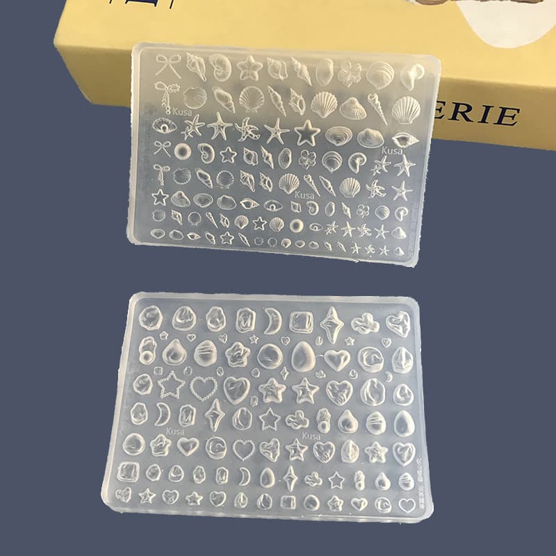 New manicure mold baroque pearl shell collection diy nail decoration high transparency oxidation resistant silicone mold