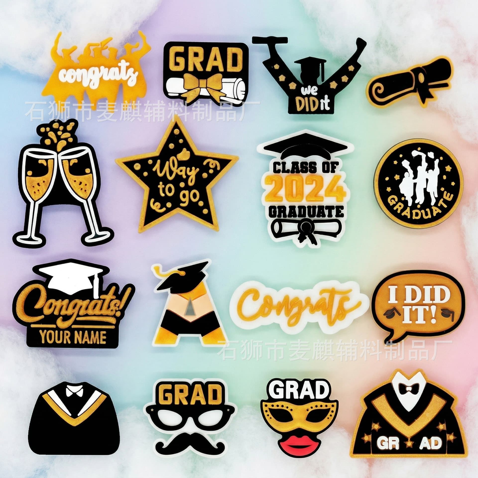 Graduation Season Shoe Charms Shoe Buckles for Crocs DIY Accessories Cartoon Garden Shoe Decoration Clips Wholesale