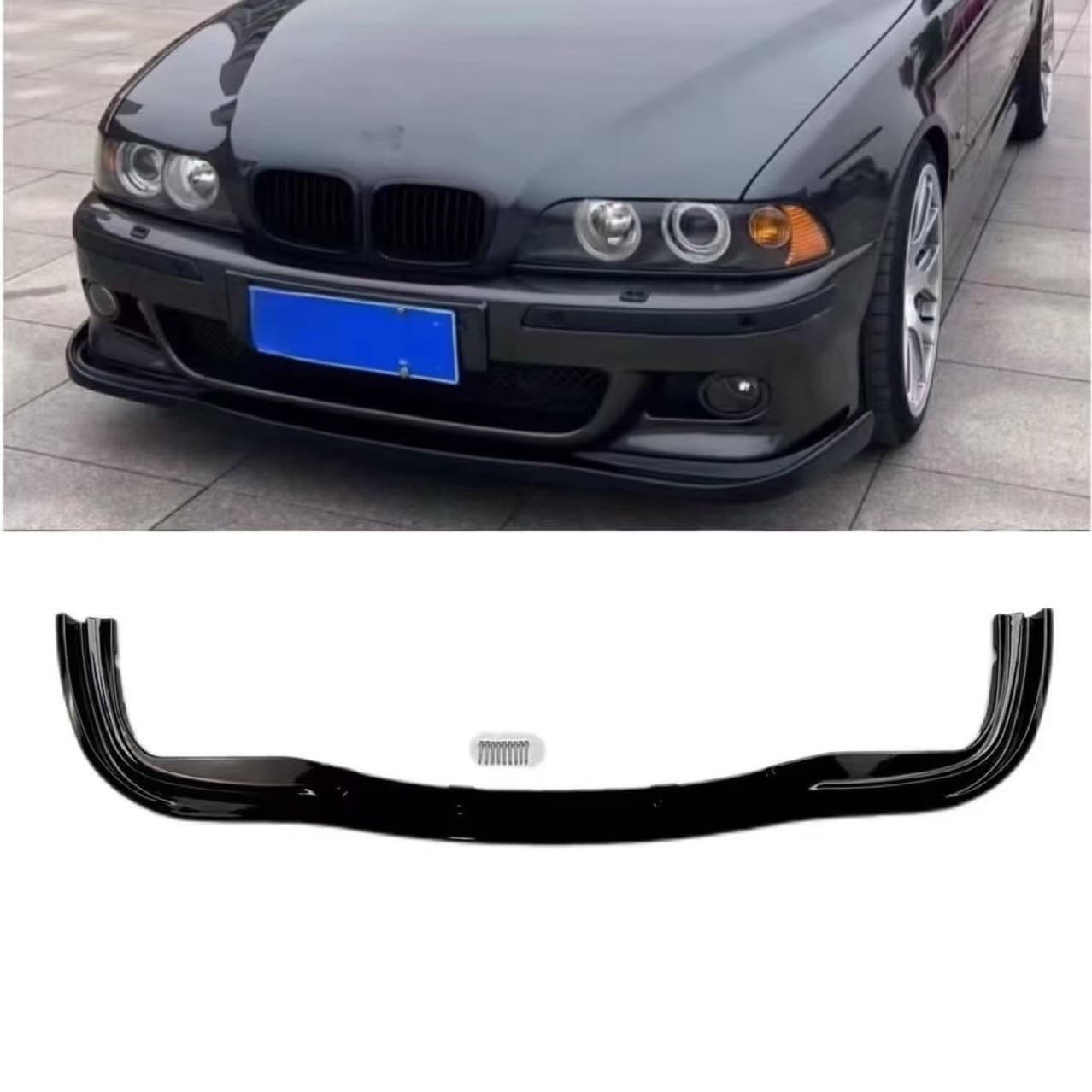 For BMW 5 Series E39 Genuine M5 MP Style One-Piece Front Lip 96-03 Front Lip Small Body Kit Gloss Black Carbon Texture