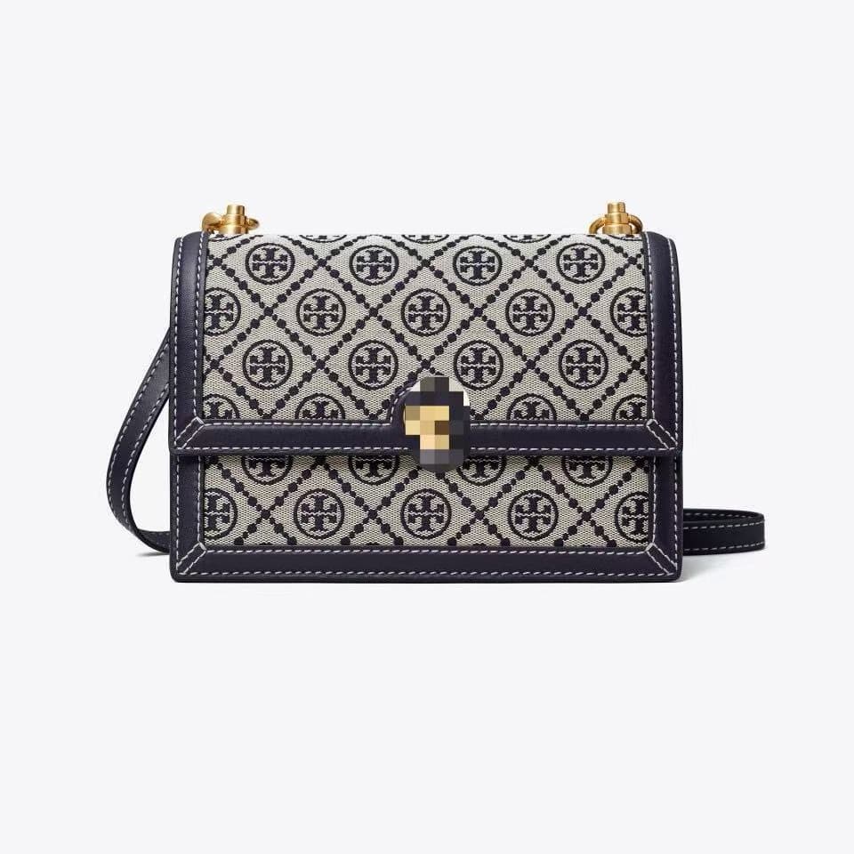 2025 New TB Women's Bag Monogram Accordion Bag Shoulder Handheld Crossbody Bag Small Square Bag
