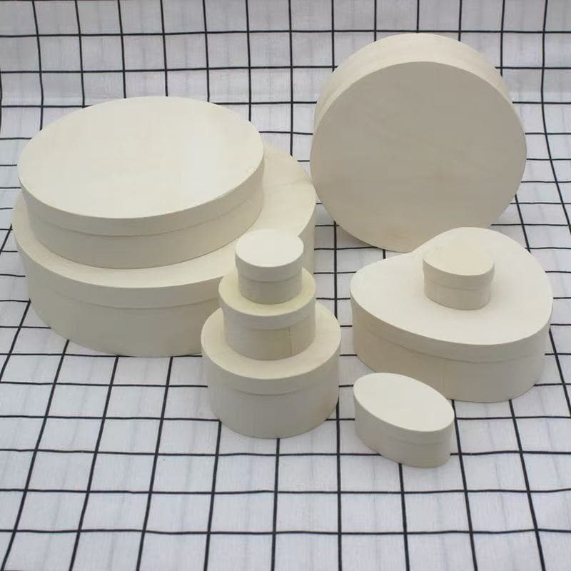 Wooden Round Solid Wood Cake Pastry Basque Packaging Box Multi-Purpose Cork Can Hold Mooncakes Storage Packaging Box