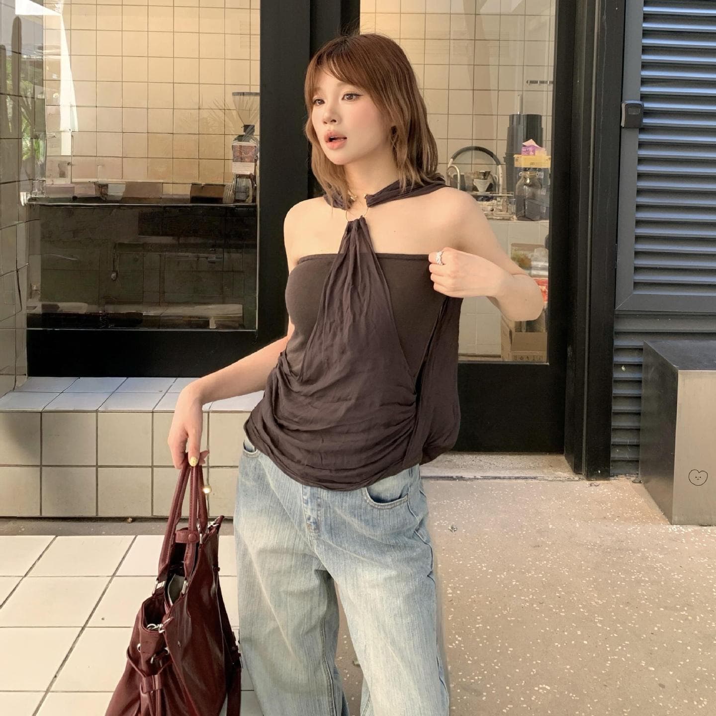 Korean Unique Multi-Wear Tube Top Cape Sleeveless Top for Women, Summer Versatile Fit Slimming Temperament Top