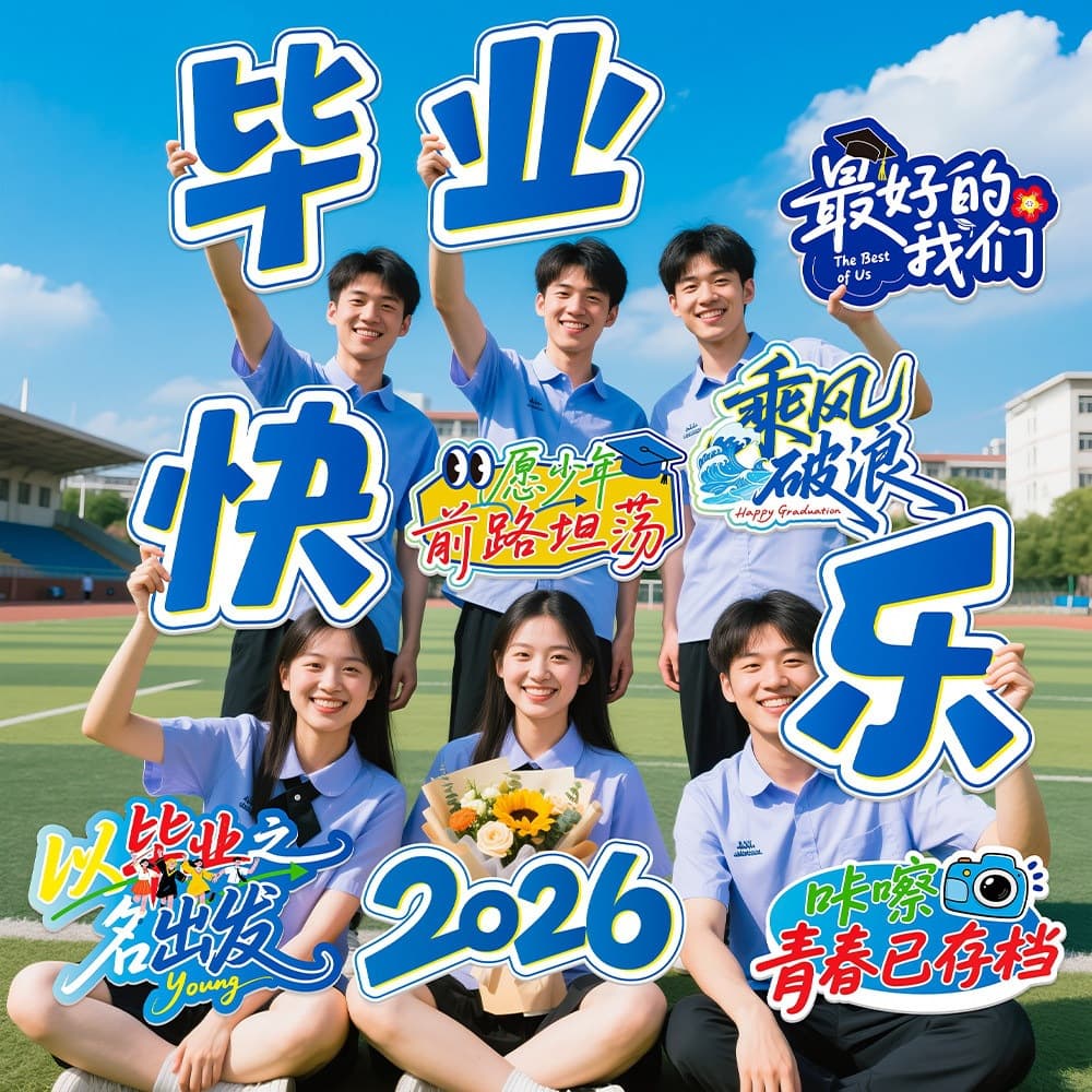 Graduation ceremony happy photo props hand-held placard 2026 hand-held board university high school atmosphere decoration arrangement