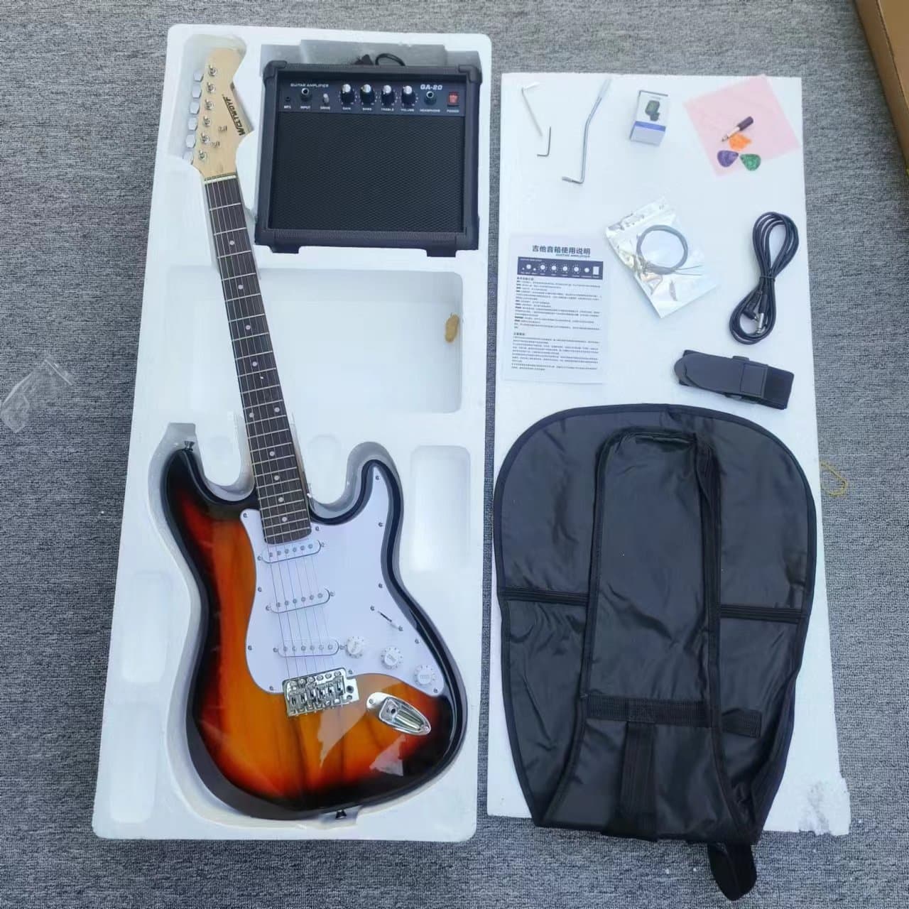 Factory direct hot-selling electric guitar set for cross-border e-commerce, beginner ST electric guitar set gift