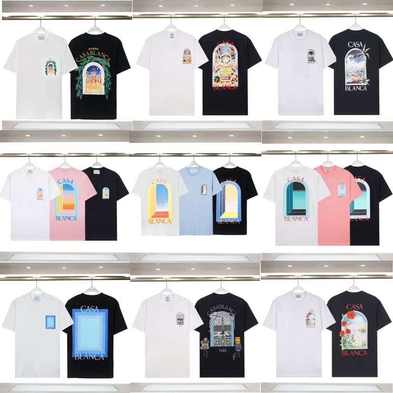 New Casablanca Portals of Fantasy Letter Print Unisex Loose Crewneck Short Sleeve T-Shirt