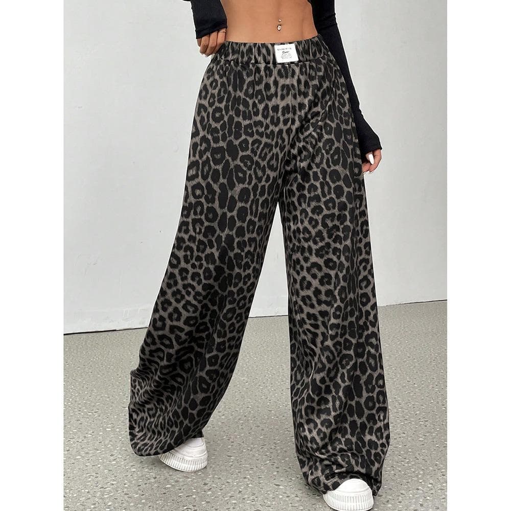 2025 foreign trade cross-border Japanese retro trendy casual pants for women high-waisted loose straight versatile wide-leg long pants