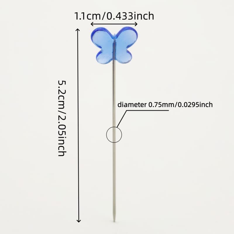 Cross-border supply 50/100 pieces boxed transparent three-dimensional butterfly needle DIY manual positioning needle butterfly-shaped pin