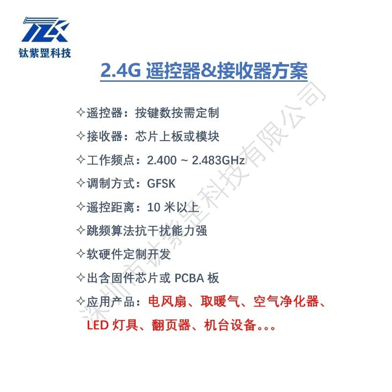 2.4G Remote Control Hardware/Software Development, 2.4G Remote Control/Receiver Solution