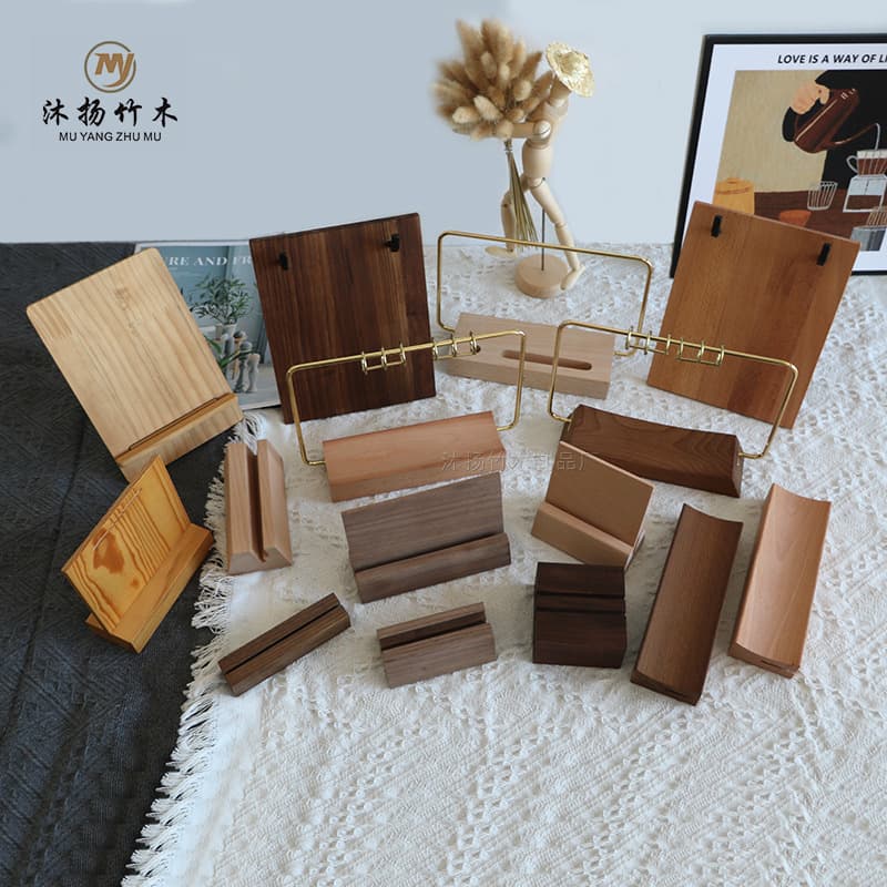 Calendar Wood Base Card Holder Acrylic Wood Stand Menu Card Photo Business Enterprise Solid Wood Base