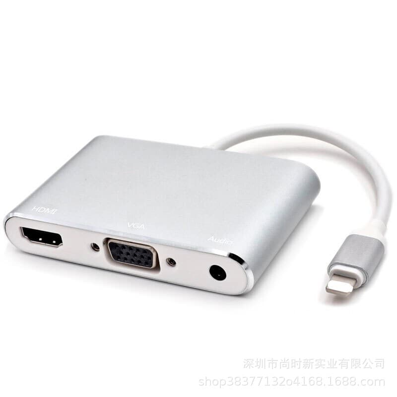 iPhone to HDMI+VGA Adapter, Lightning to VGA, Apple to HD