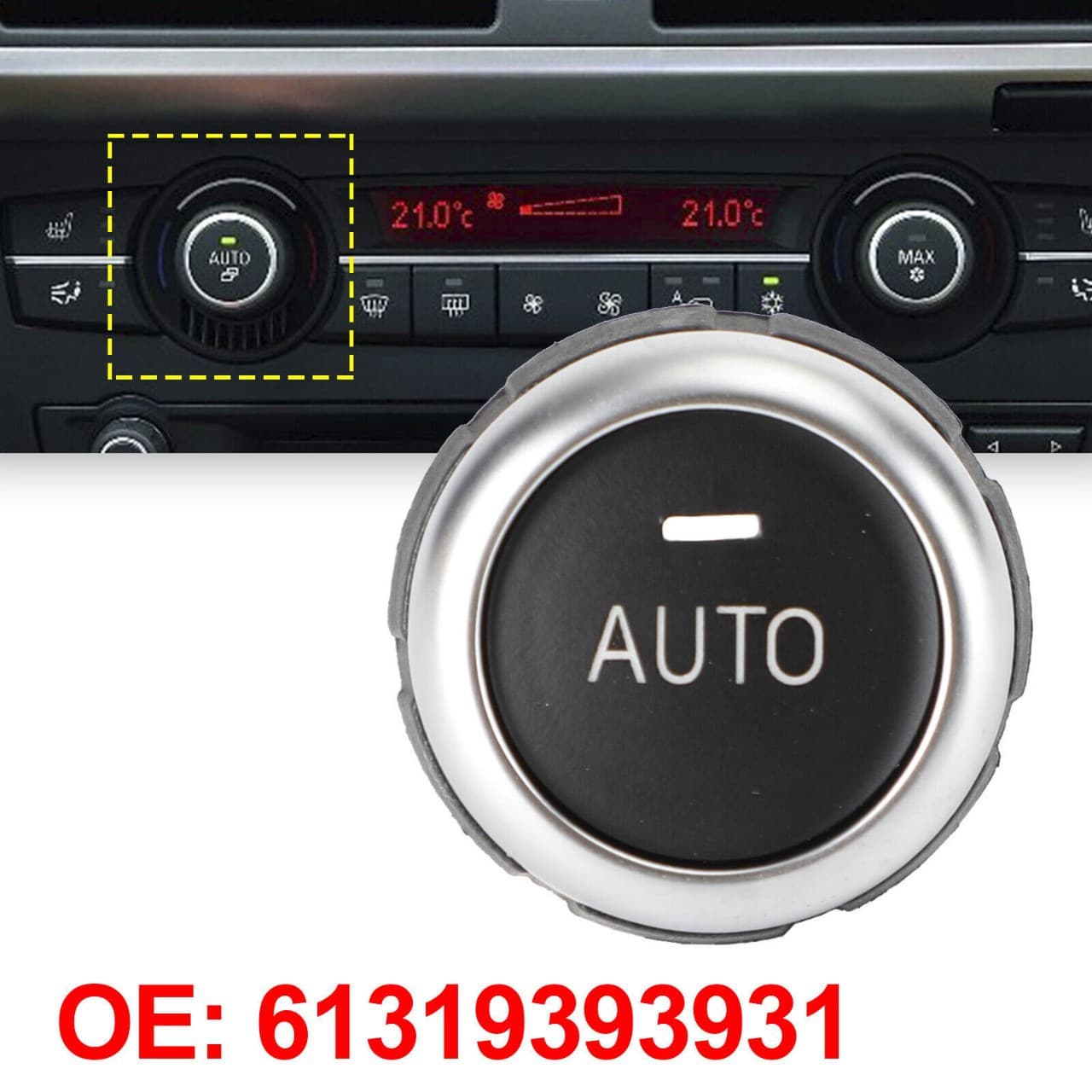 Front and rear air conditioning climate control knob button cover for BMW X5 X6 61319393931
