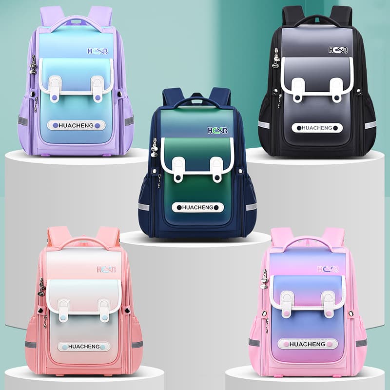 Schoolbags PU leather for primary school students boys and girls to reduce the burden new spine protection water-repellent large capacity children's backpacks