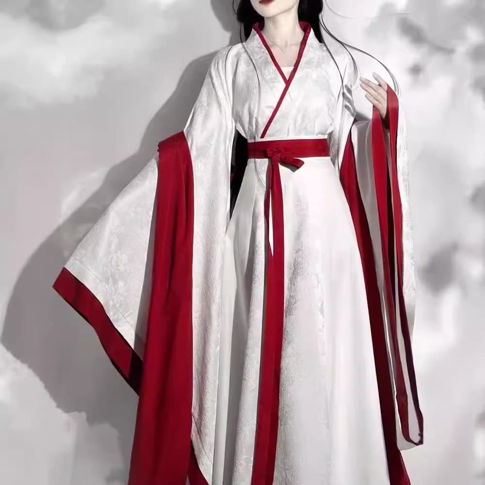 Huajian Ling Ju Jingyi's same style film and television costume Hanfu women's 2024 new Wei and Jin style cross-collar waist-length straight skirt