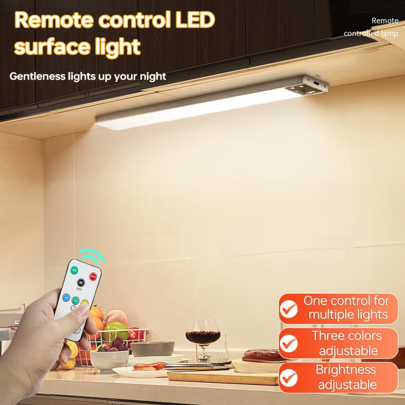 Remote Control Surface Light, No Wiring Required, Cabinet Charging Night Light, Projection Atmosphere LED Light, Stepless Dimming, Modern Minimalist