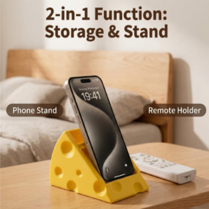 Cross-Border New 3D Printed Cheese-Shaped Remote Control Stand, Home Storage, Money-Saving, Eco-Friendly Storage Essential, Hot-Selling Item