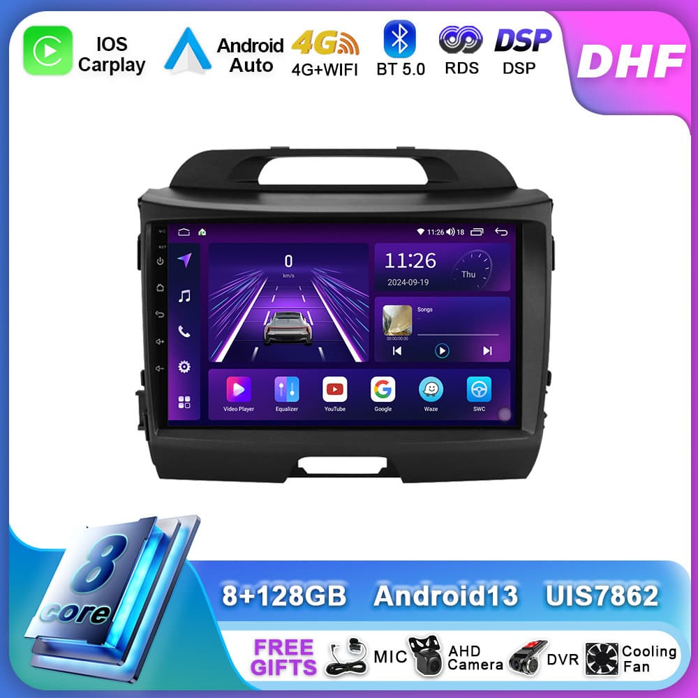 Cross-border Compatible with 11-16 Kia Sportage Android Large Screen Reverse Camera Car GPS Navigation