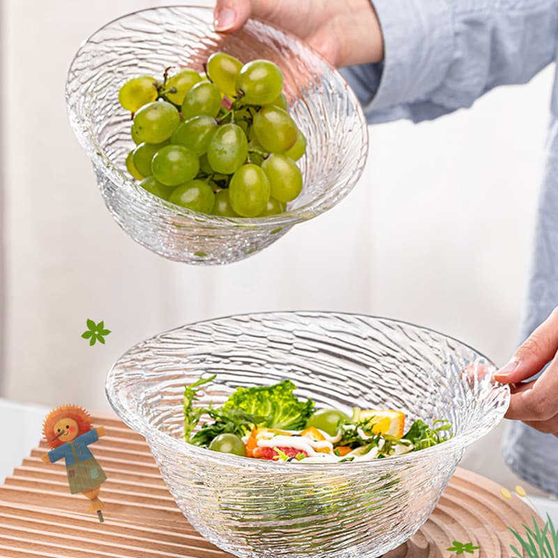 Ins Style Japanese Nordic Glass Salad Bowl, Simple Fruit Cereal Bowl, Breakfast Bowl, Large Capacity Soup Bowl, Glass Bowl