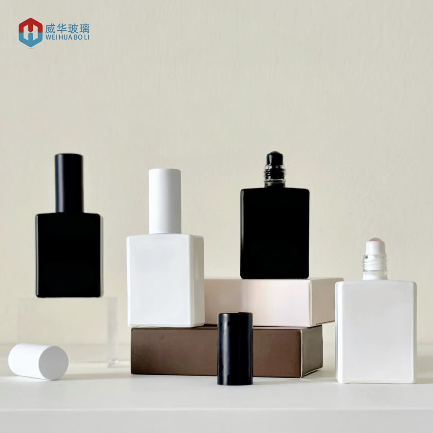 Perfume Roller Bottle 10ml 15ml Transparent Square Perfume Refill Bottle Glass Essential Oil Roller Bottle Serum Bottle