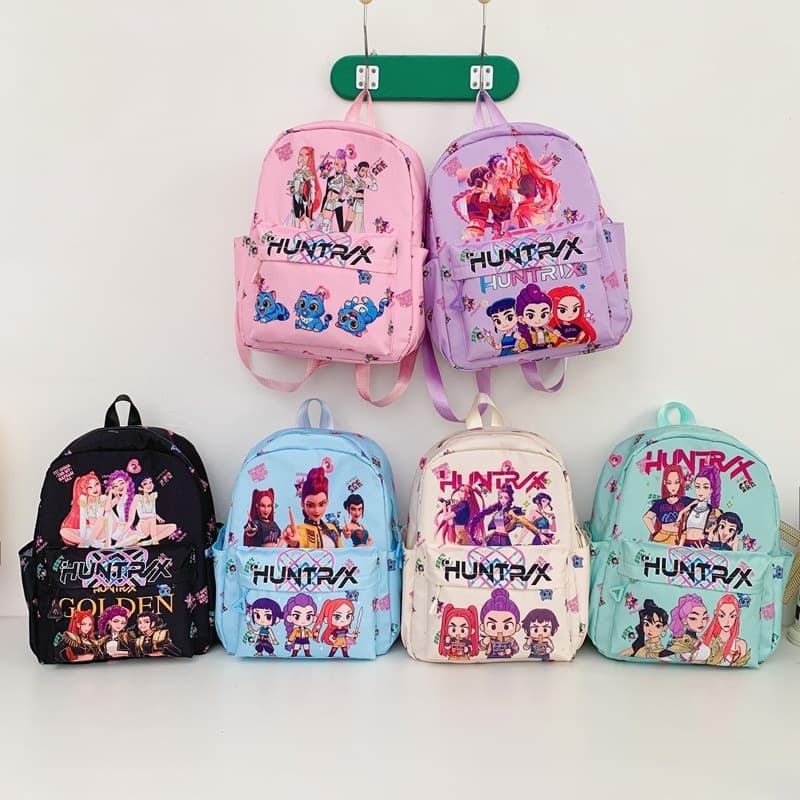 New K-pop Cartoon Anime Girl Group Casual Backpack Lightweight Cute Bag for Women Travel Versatile Student Schoolbag