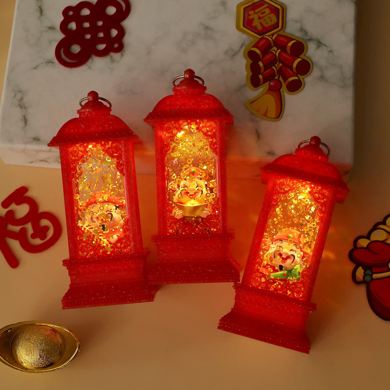 New Year Holiday Gift New Lantern Wind Lamp Desktop Decoration Night Light New Year Gift