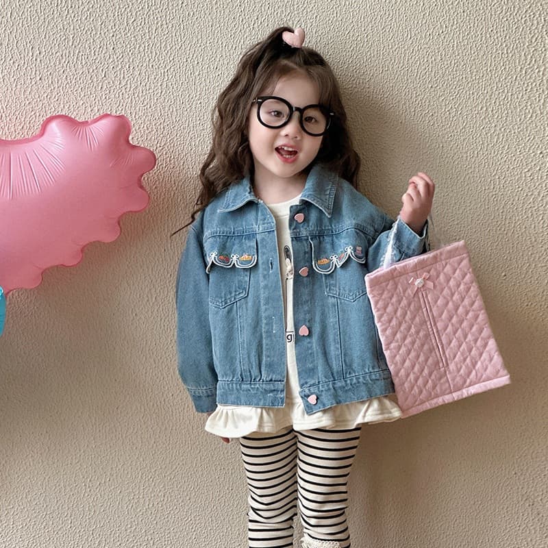 Girls Denim Jacket Spring Autumn 2026 New Style Korean Version Top for Little Girls Fashionable Baby Spring Wear