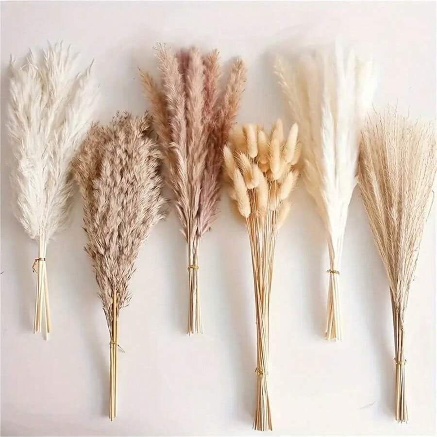 Cross-Border E-Commerce Hot-Selling Pampas Grass Dried Flowers, Reed, Foxtail Grass Mixed Bouquet, Preserved Flowers, Yunnan Wholesale