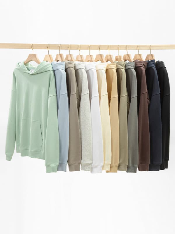 Autumn/Winter Solid Heavyweight Drop-Shoulder Hooded Pullover Sweatshirt Class Uniform Work Group Custom Logo Printing Wholesale