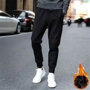 Fleece-Lined Sweatpants for Men, Casual Loose Fit, Ins High Street Streetwear, Versatile Joggers, Autumn/Winter Style