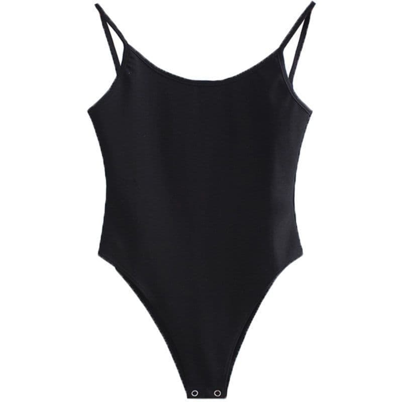 Sexy Deep V-Back Slim Fit Bodysuit Thai-Style Camisole Top Slimming Inner Layer