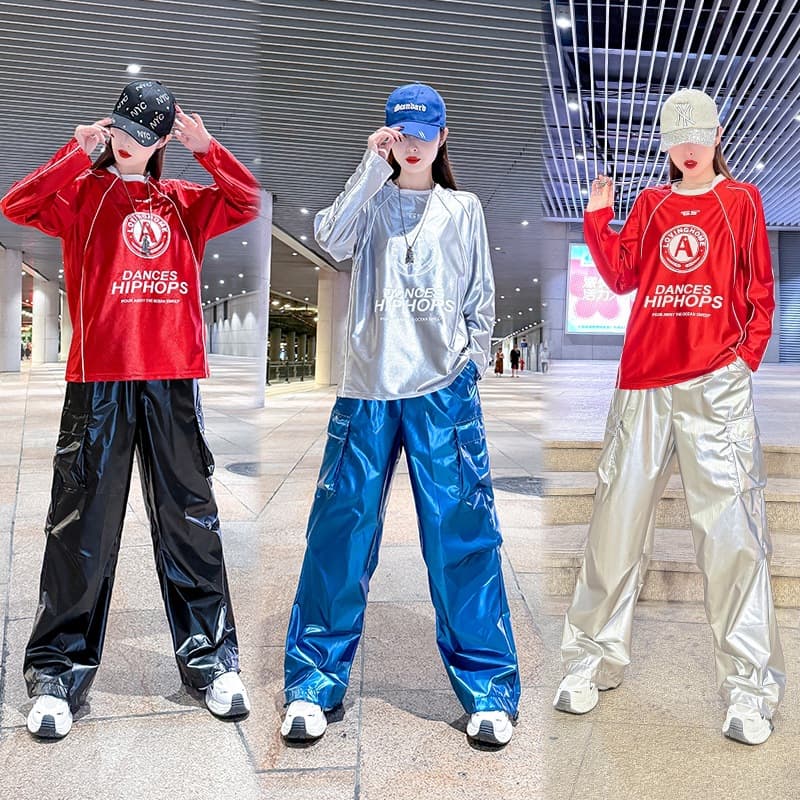 2025 Autumn Street Dance Trendy Jazz Dance Loose Fit Women's European and American Hip Hop Dance Square Dance Performance Outfit Set