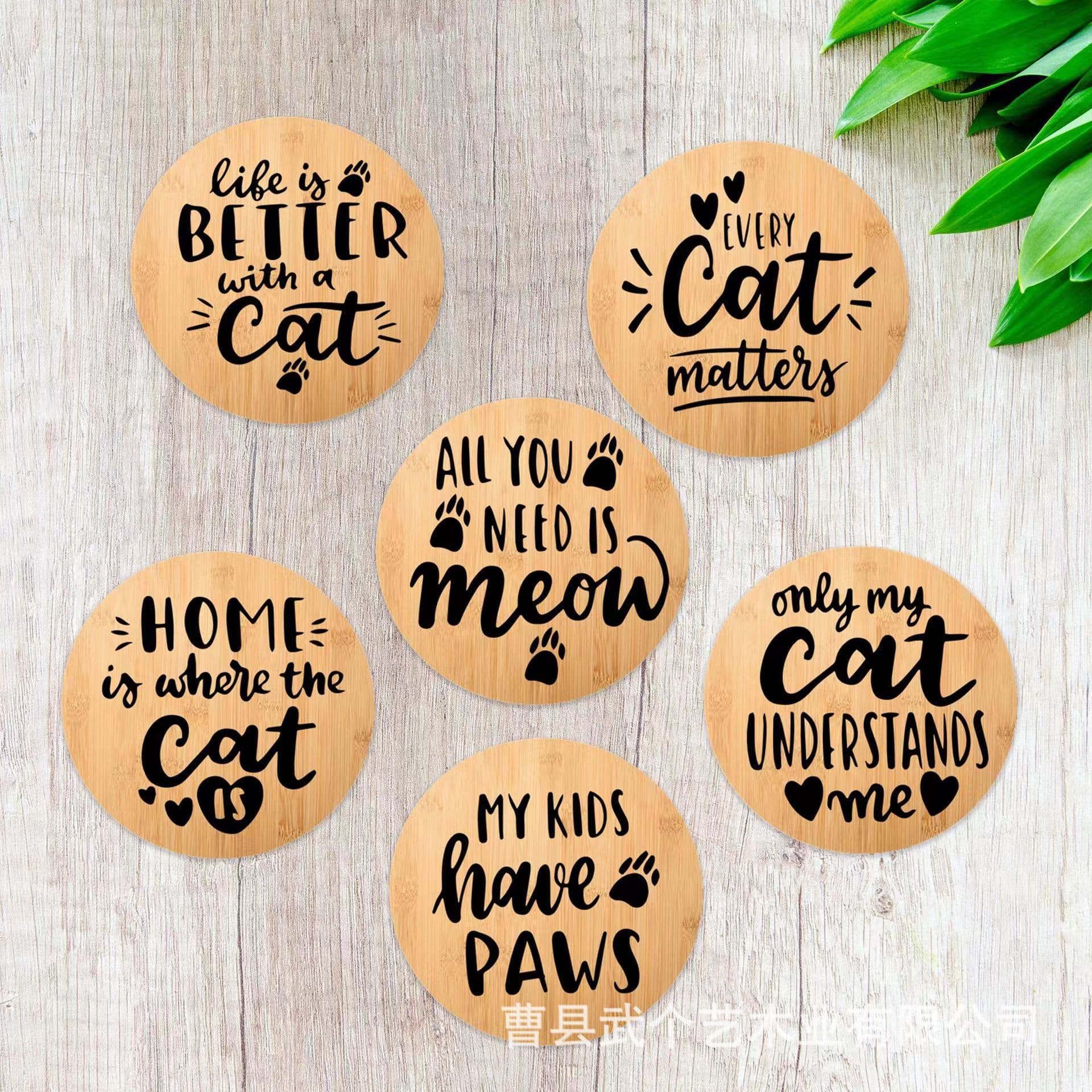 Bamboo coaster wooden coffee shop bar solid wood coffee cup insulation pad desktop protection round wood chip insulation pad