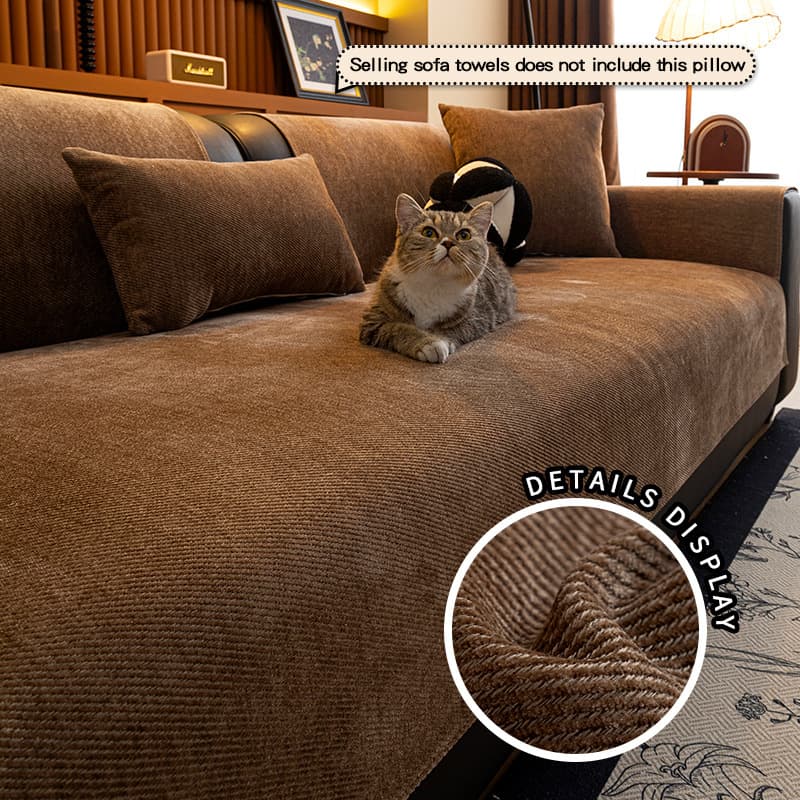 Luxurious Leather Sofa Cushion Cover High-End Sensation Four Seasons Universal Slipcover Backrest Protector Non-Slip Modern Simple Style