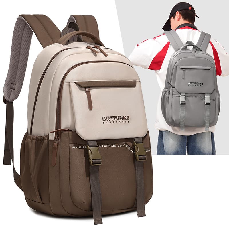 Junior high school student schoolbag, male middle school student large capacity backpack 2026 new trend high school college student trendy brand backpack