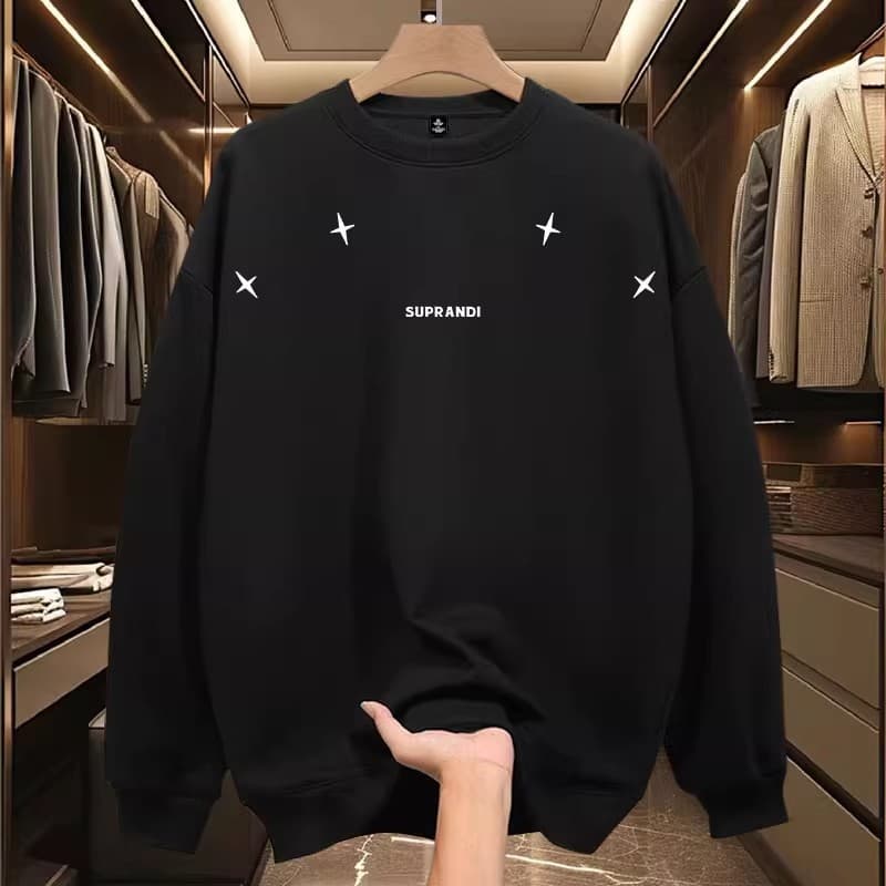 American trendy brand Internet celebrity sweatshirt men's 2025 new autumn and winter men's loose simple printed long-sleeved versatile top