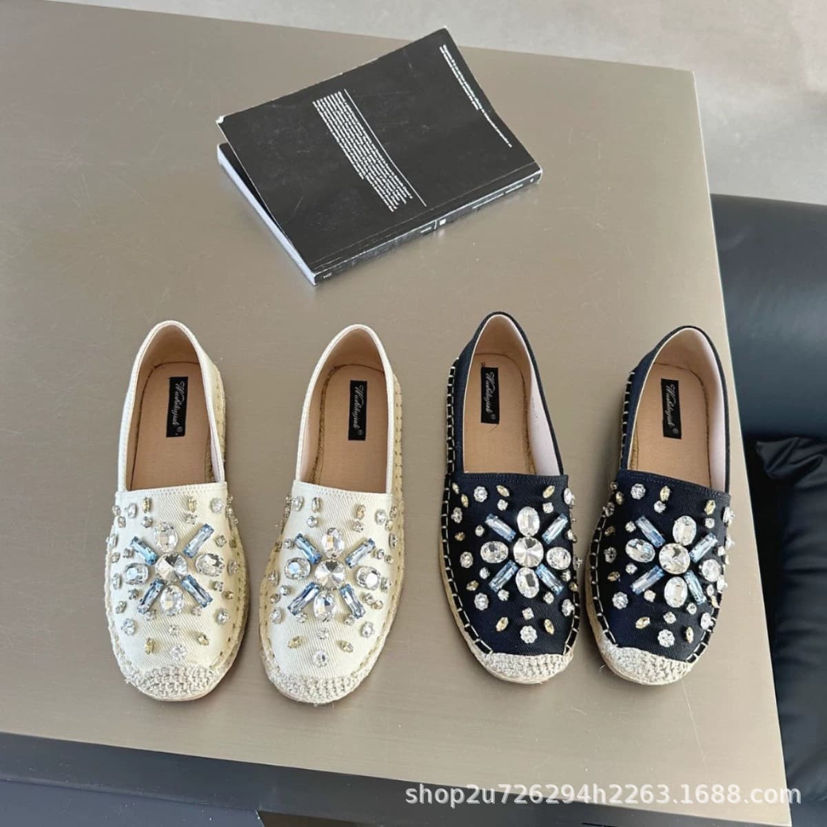 Cross-Border Woven Straw Shoes 2026 Spring New Little Fragrance Style Fisherman Shoes Flat Shoes Lazy Slip-On Women's Shoes