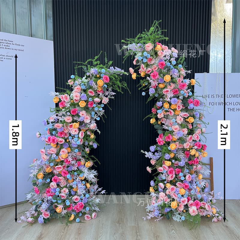 Forest-style artificial flower decoration for wedding room setup, event ceremony venue, wedding backdrop decoration props