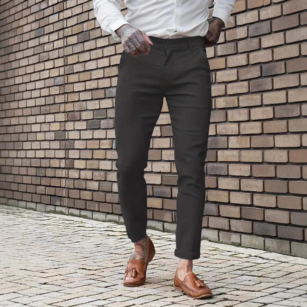 Cross-Border Export Four-Season Men's Trousers, Skinny Long Pants, Trendy Casual Pants, Slim Fit Suit Pants, Business Professional Dress Pants