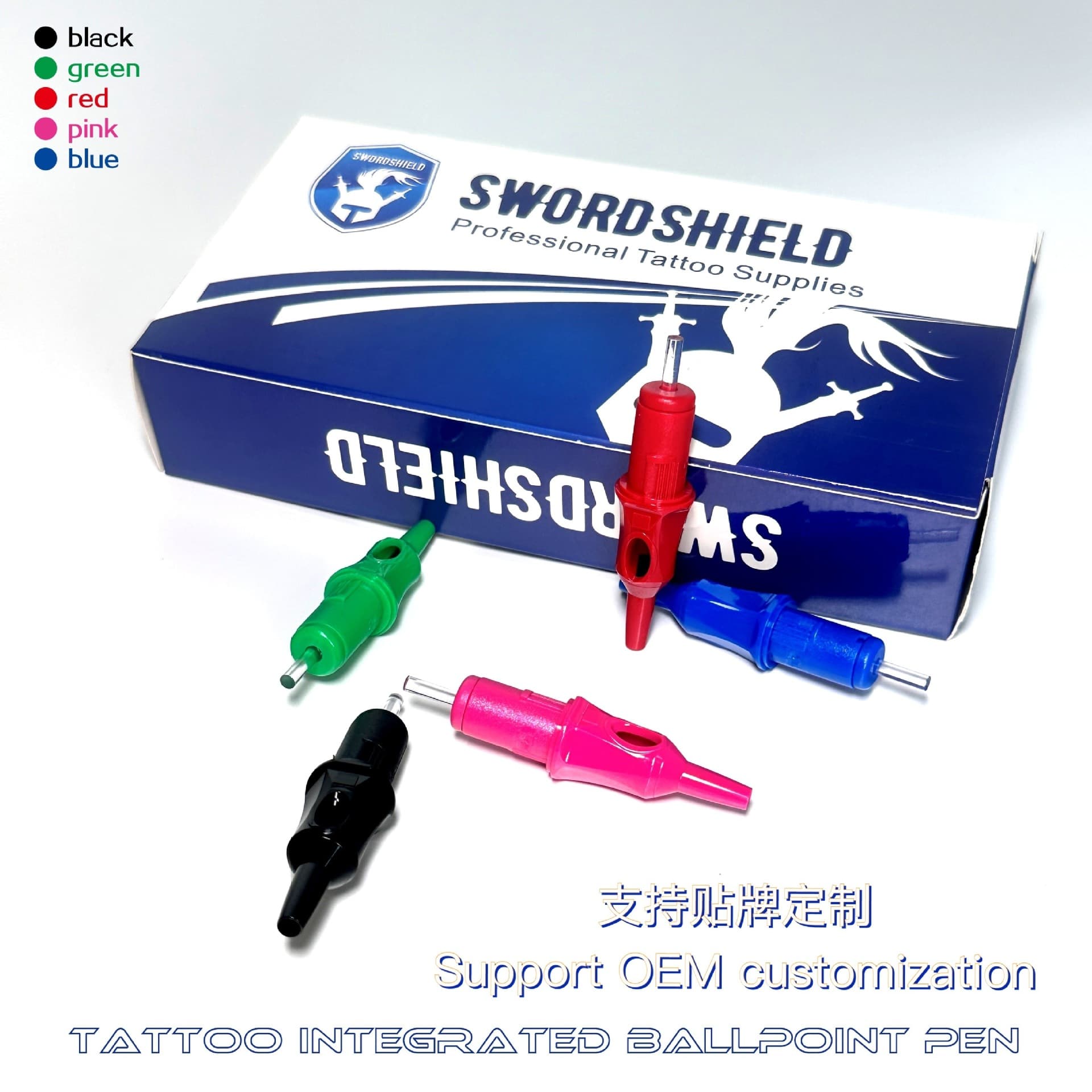 One-piece Tattoo Needle Round Ballpoint Pen Tattoo Artist Drawing Tool Design Puncture Needle Colorful Round Pen
