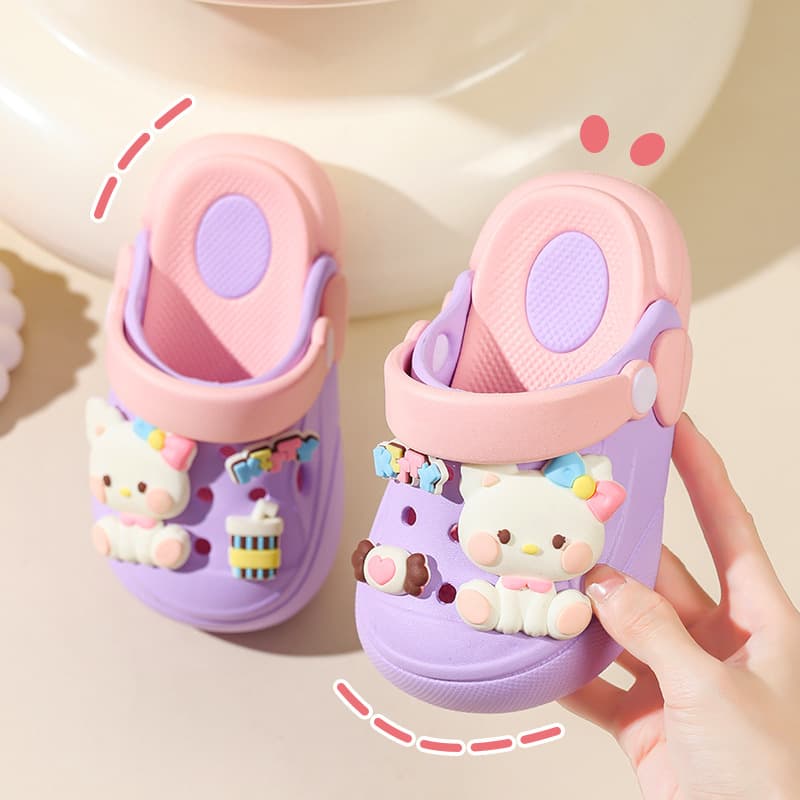 Cloud-Like Kids' Croc Sandals, Boys and Girls Summer New EVA Thick Sole Anti-Slip Two-Way Sandals for Middle and Older Children
