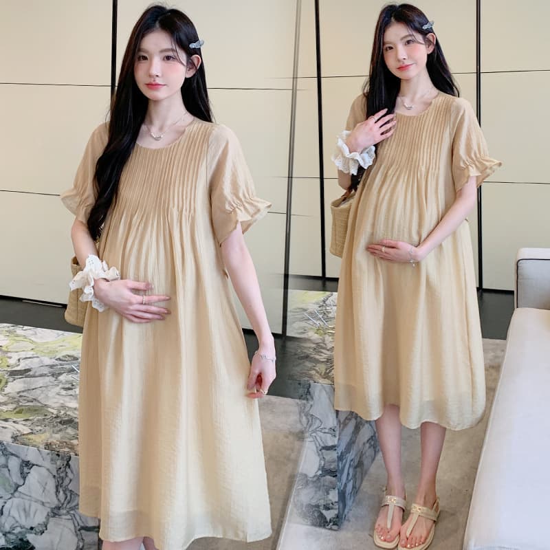 2025 New Light Luxury Maternity Dress Summer Style Fashionable Tencel Maternity Dress for Summer