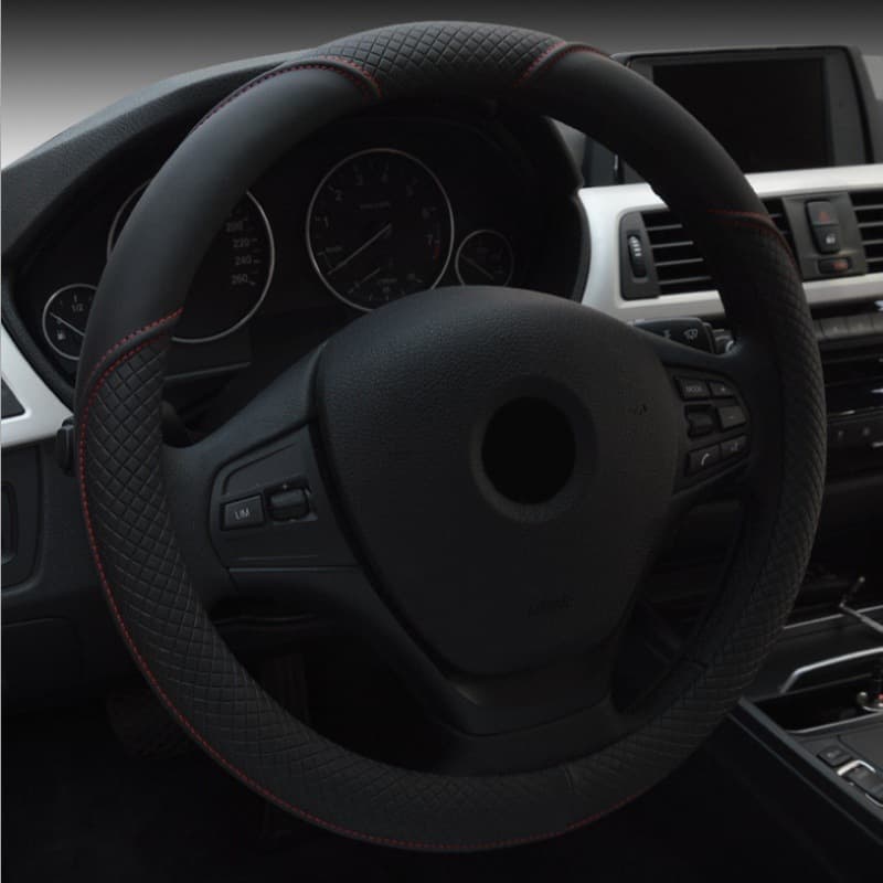Cross-border Car Steering Wheel Cover Microfiber Embossed Eco-Friendly Universal Car Handle Cover Factory Direct Sales 242