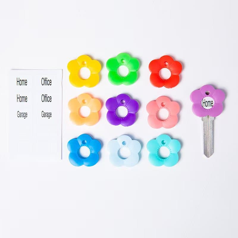 Key Identification Cover / Silicone Key Cover / Plum Blossom Key Cover / Macaron Color Key Identification Tag