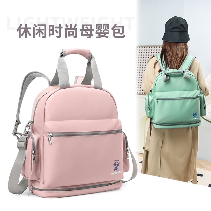 Baby trailer bag, large-capacity mother's backpack, fashionable maternal and infant bag, multi-functional lightweight baby bag for maternity