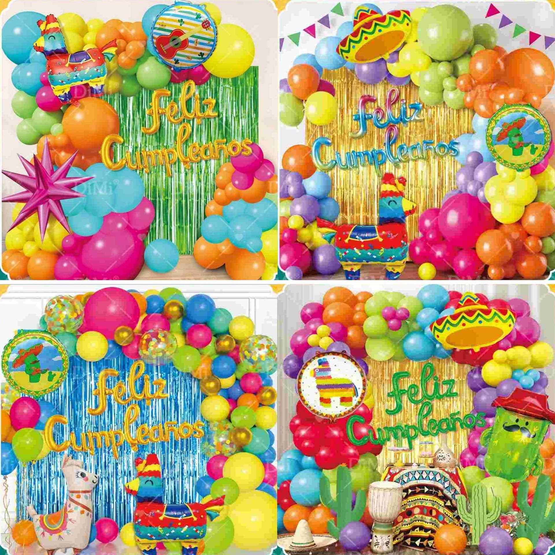 Cross-border Amazon Spanish Carnival Party Balloon Theme Cactus Balloon Kids Birthday Decoration Festival