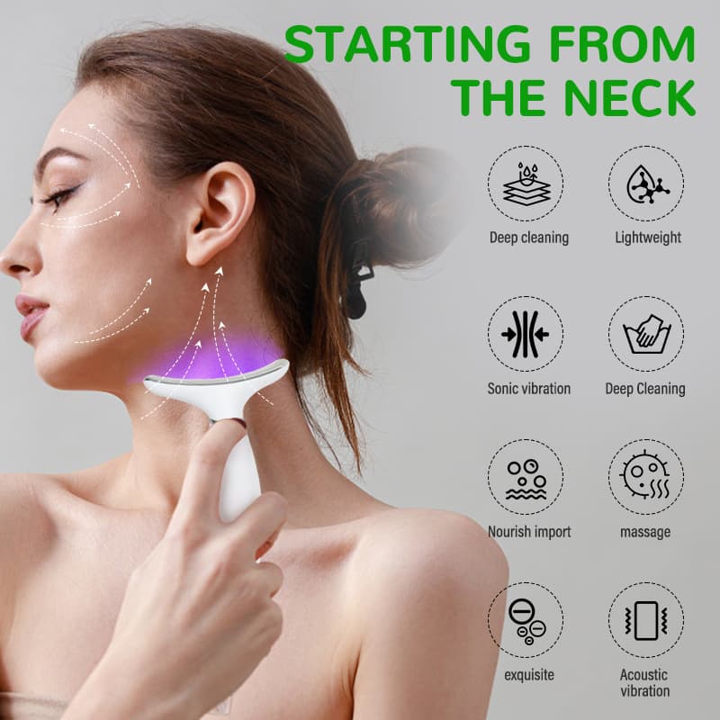Cross-border 7-Color Light Neck Beauty Device Lifting and Tightening Face and Neck Multifunctional Massager for Reducing Neck Lines